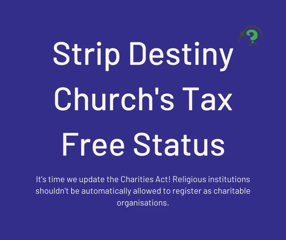 Why does Destiny Church have a tax free status?