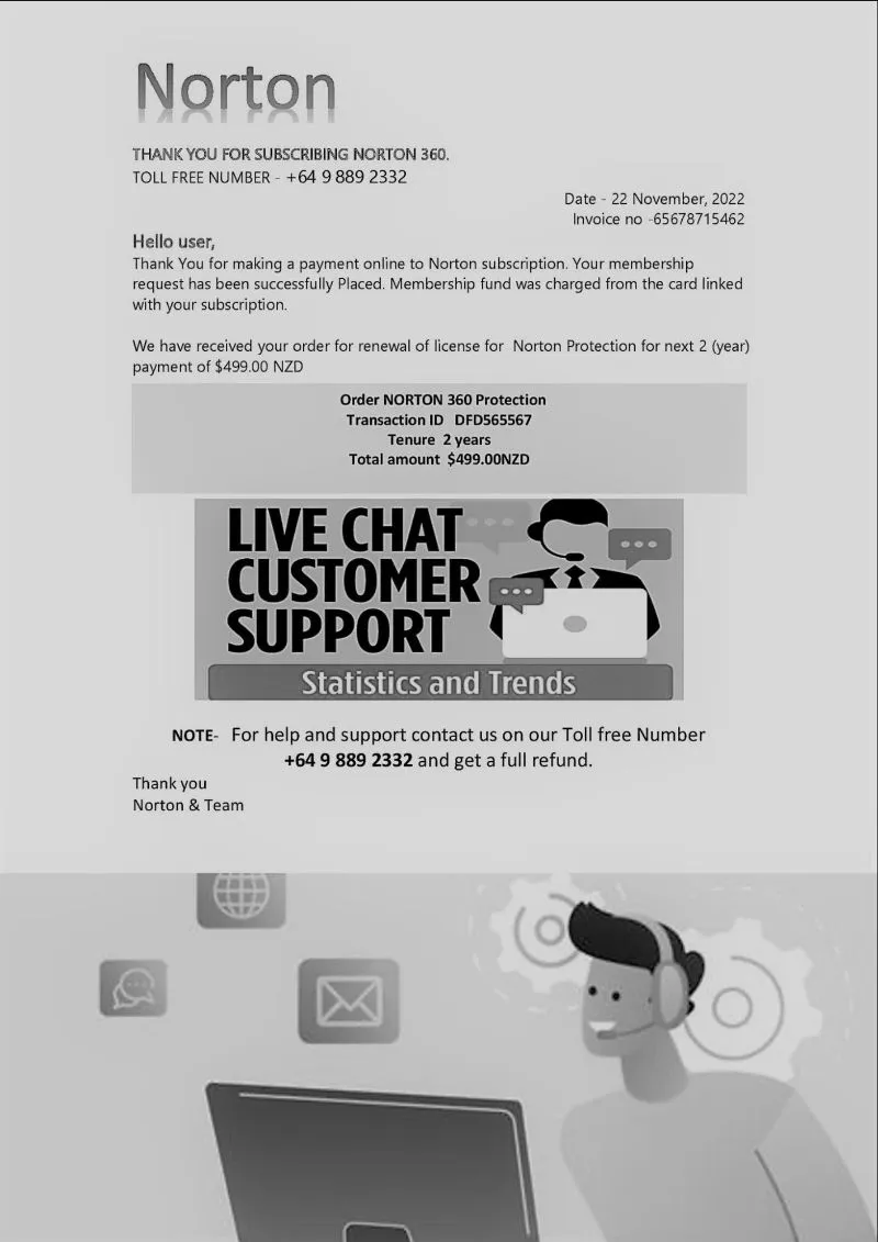 Fake Norton Email Scam
