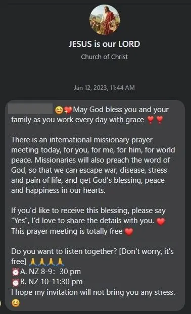 Religious spam