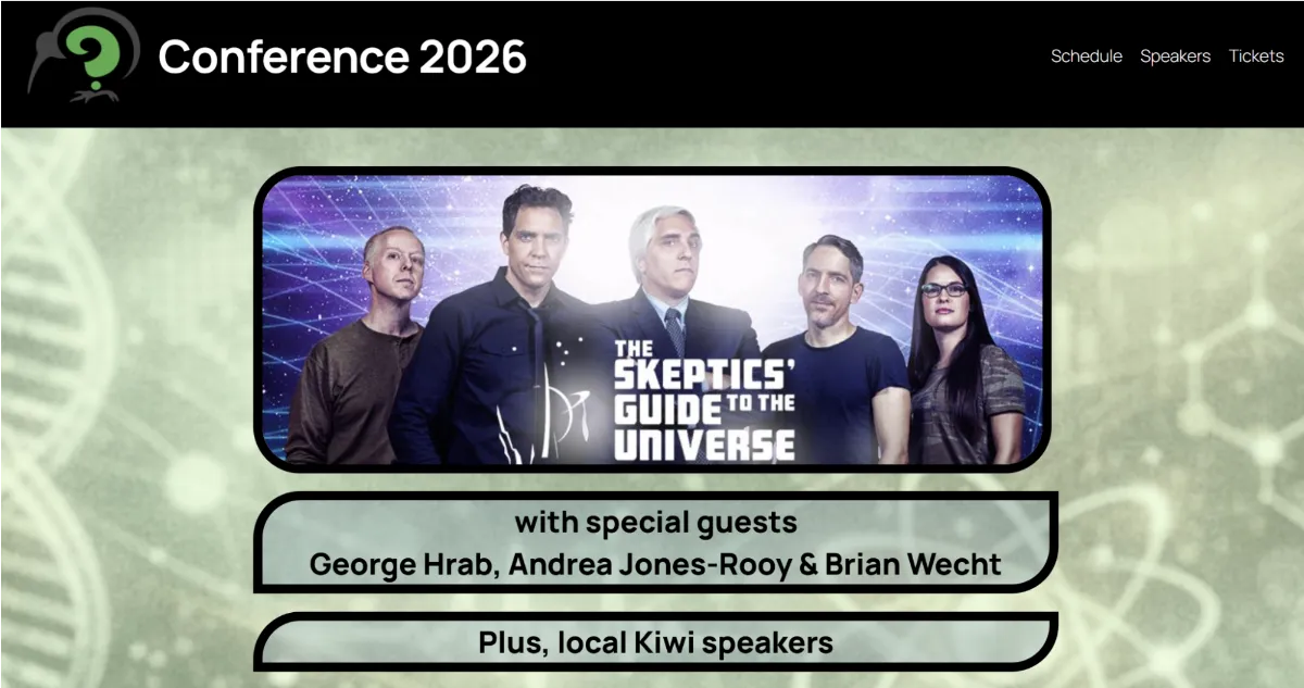Scholarships for students at the 2026 New Zealand Skeptics Conference, Christchurch