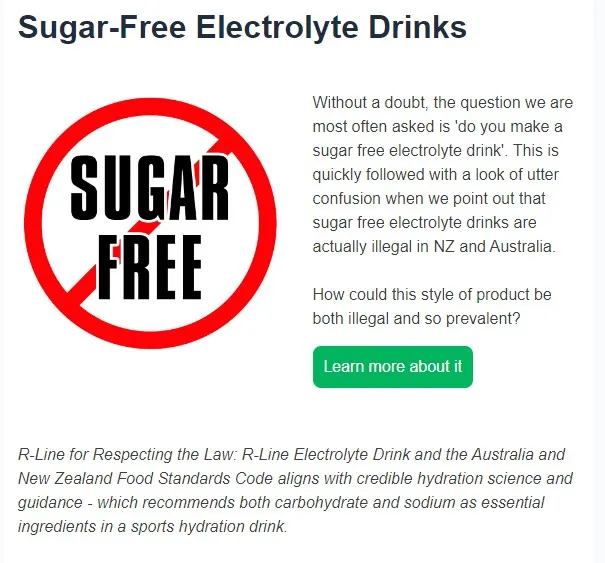 Are sugar-free electrolyte drinks actually illegal in New Zealand?