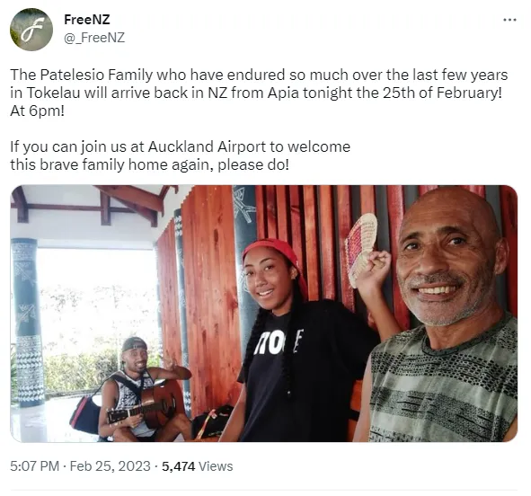 A tweet from FreeNZ urging people to come to the airport